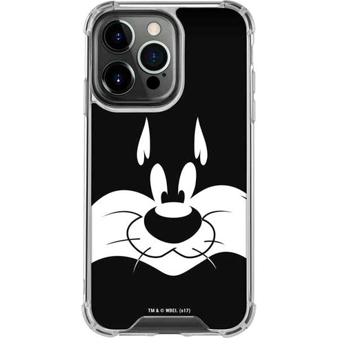 Looney Tunes Sylvester the Cat Black and White iPhone 16 Pro Clear Case